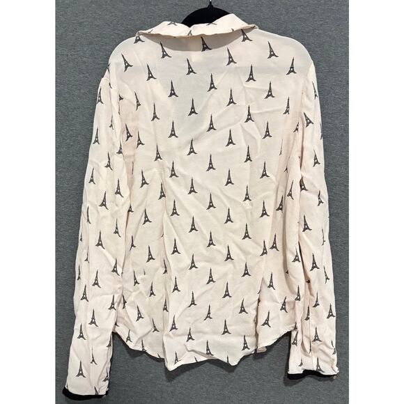 Forever 21 | Women's Juniors Eiffel Tower Graphic Long Sleeve Blouse | Large - Picture 2 of 4